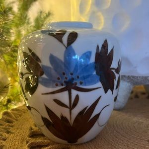 Vintage Ginger Jar Blue & White Chinoiserie Cherry Blossom Small Urn